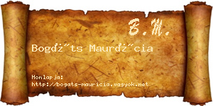Bogáts Maurícia névjegykártya